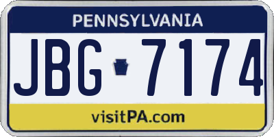PA license plate JBG7174