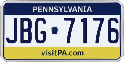 PA license plate JBG7176