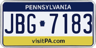 PA license plate JBG7183