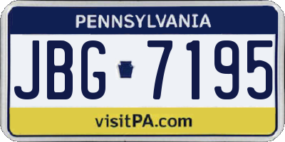 PA license plate JBG7195