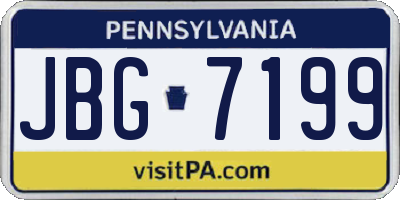 PA license plate JBG7199