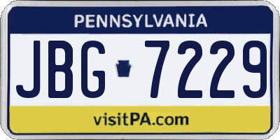 PA license plate JBG7229