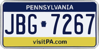 PA license plate JBG7267