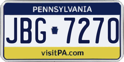 PA license plate JBG7270
