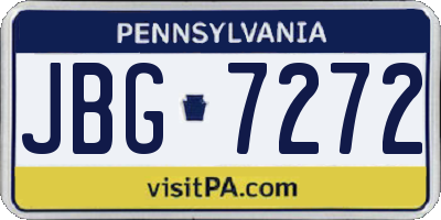 PA license plate JBG7272