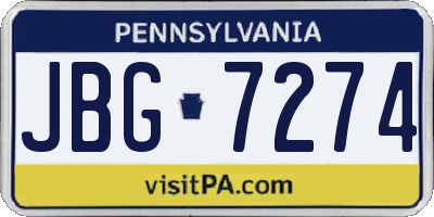 PA license plate JBG7274