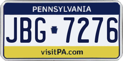 PA license plate JBG7276