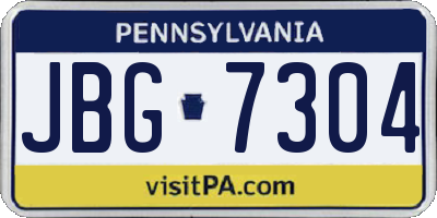 PA license plate JBG7304