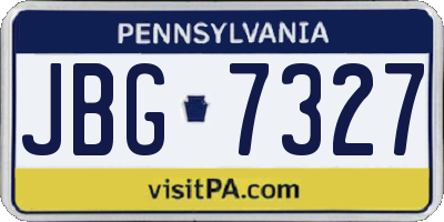 PA license plate JBG7327