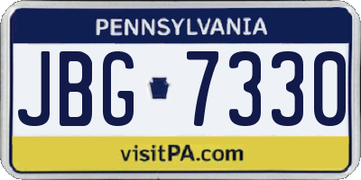 PA license plate JBG7330