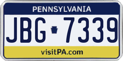 PA license plate JBG7339