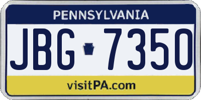 PA license plate JBG7350