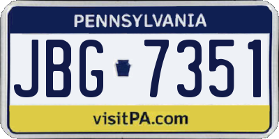 PA license plate JBG7351