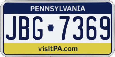 PA license plate JBG7369
