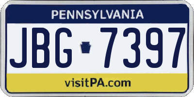 PA license plate JBG7397