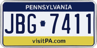 PA license plate JBG7411