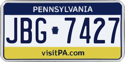 PA license plate JBG7427