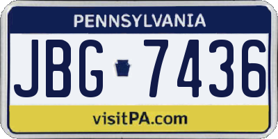 PA license plate JBG7436