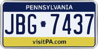 PA license plate JBG7437