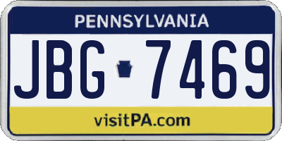 PA license plate JBG7469