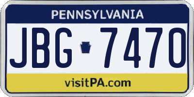 PA license plate JBG7470