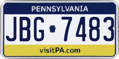 PA license plate JBG7483