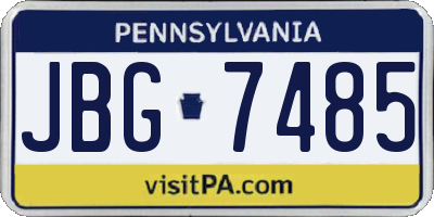 PA license plate JBG7485