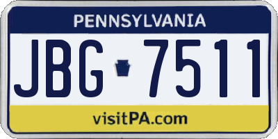 PA license plate JBG7511