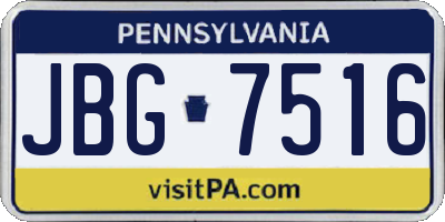 PA license plate JBG7516