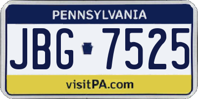 PA license plate JBG7525