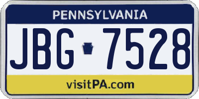 PA license plate JBG7528
