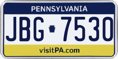 PA license plate JBG7530