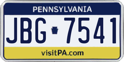 PA license plate JBG7541