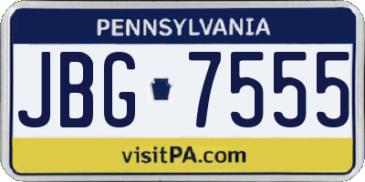 PA license plate JBG7555