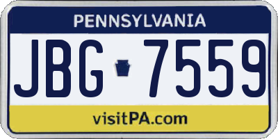 PA license plate JBG7559