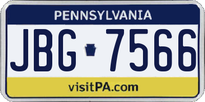 PA license plate JBG7566