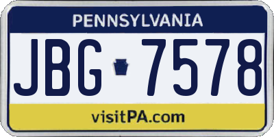 PA license plate JBG7578