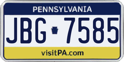 PA license plate JBG7585