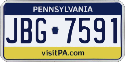PA license plate JBG7591