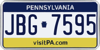 PA license plate JBG7595