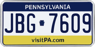 PA license plate JBG7609