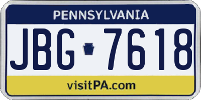 PA license plate JBG7618