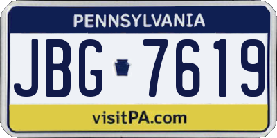 PA license plate JBG7619