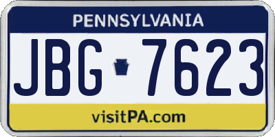 PA license plate JBG7623