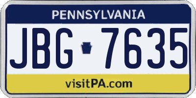 PA license plate JBG7635
