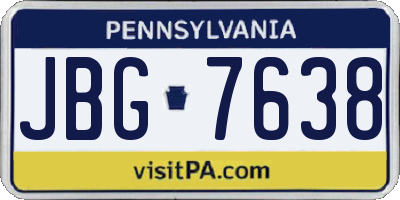 PA license plate JBG7638
