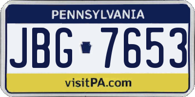 PA license plate JBG7653