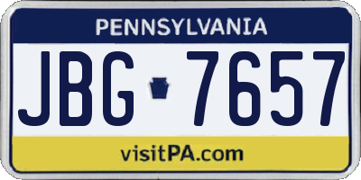PA license plate JBG7657