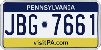 PA license plate JBG7661