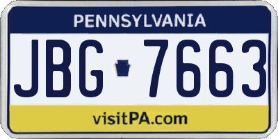 PA license plate JBG7663